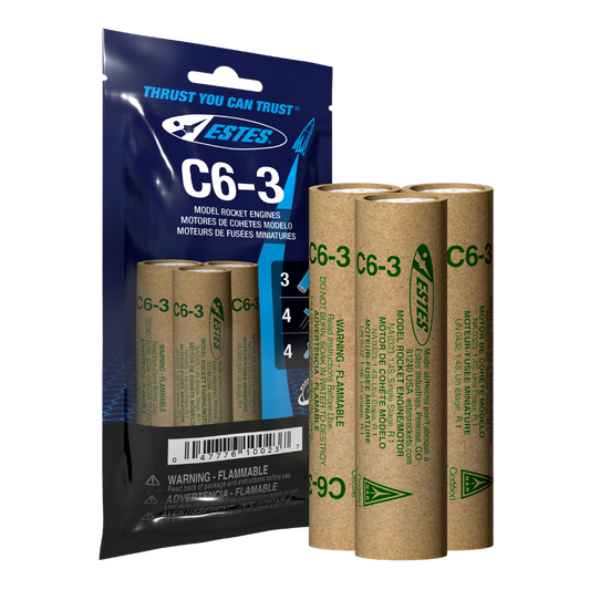 010023 Estes C6-3 Engines - 18mm