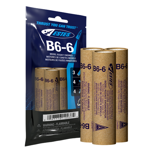 010037 Estes B6-6 Engines - 18mm