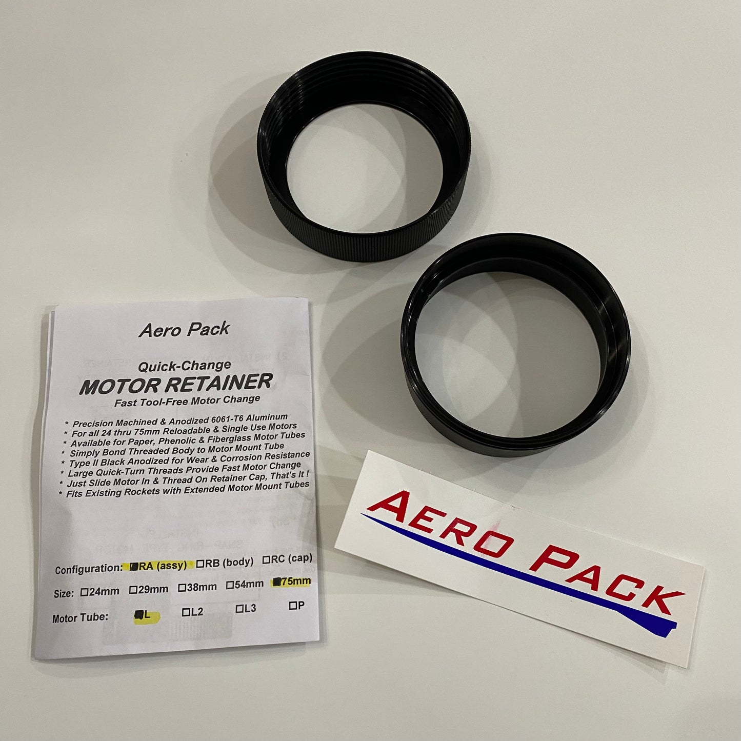 RA75L Aero Pack Retainer Assembly - 75MM - L