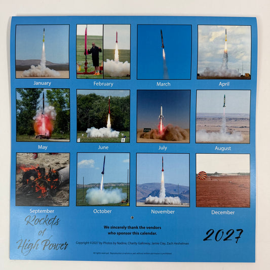 Rockets of High Power 2027 Calendar
