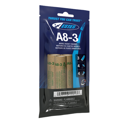 010017 Estes A8-3 Engines - 18mm