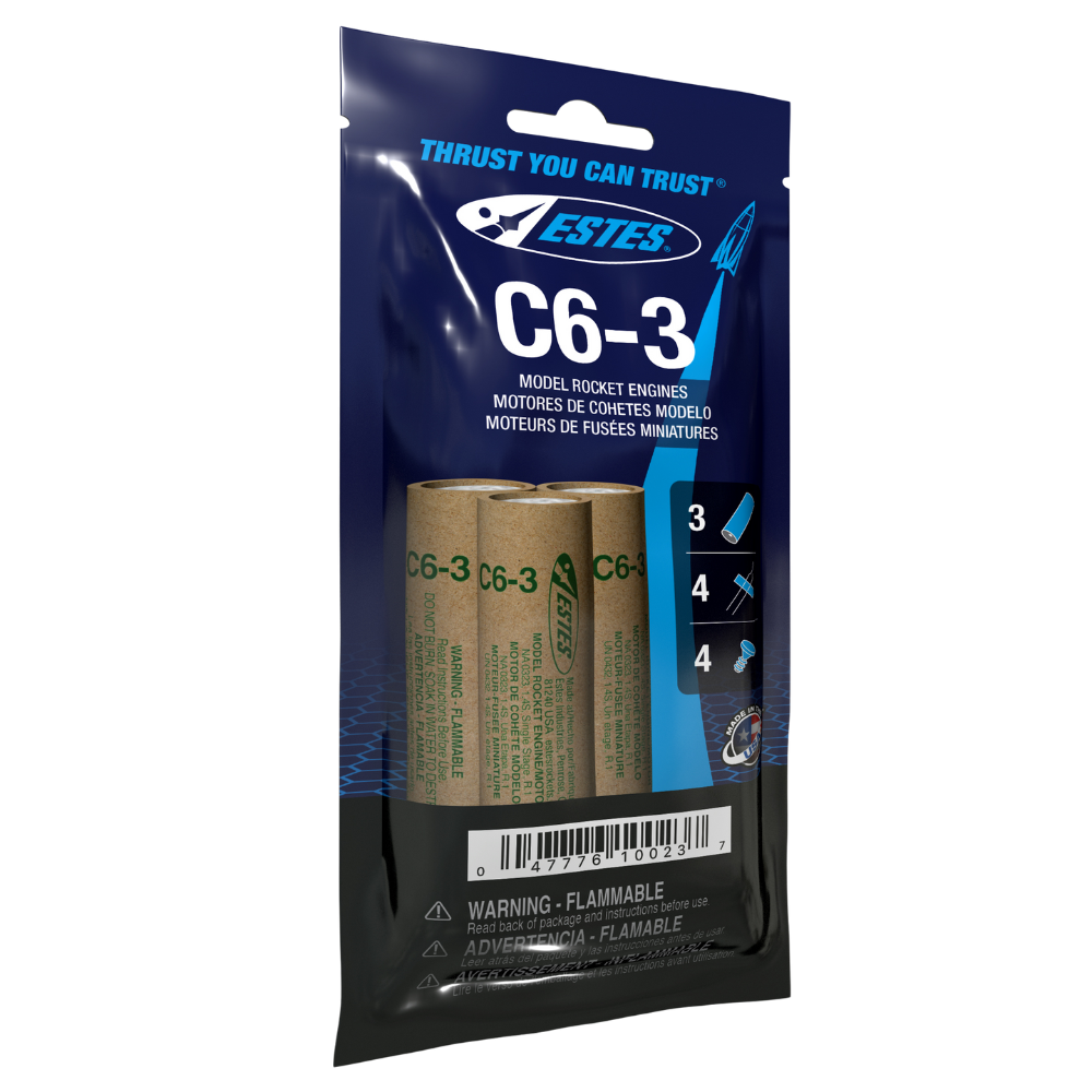 010023 Estes C6-3 Engines - 18mm