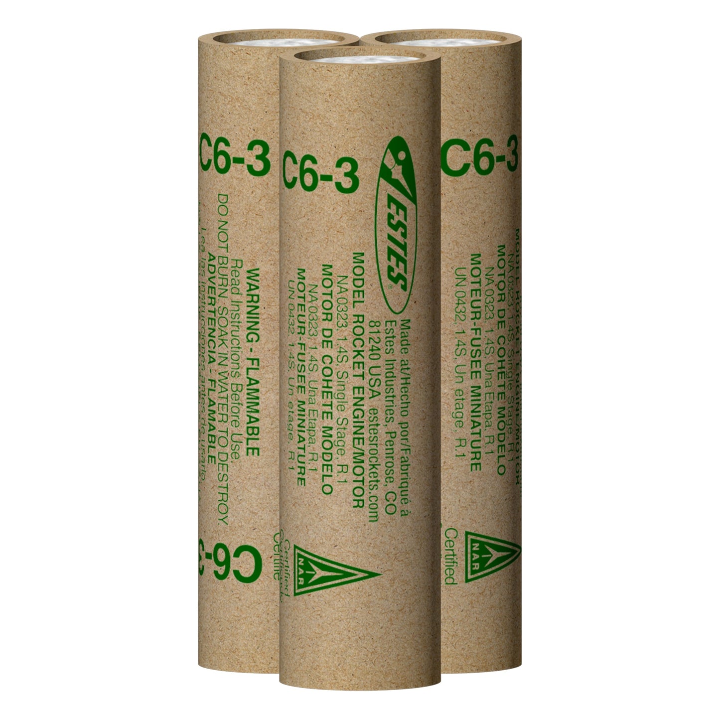 010023 Estes C6-3 Engines - 18mm