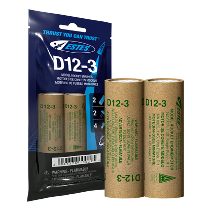 010027 Estes D12-3 Engines - 24mm