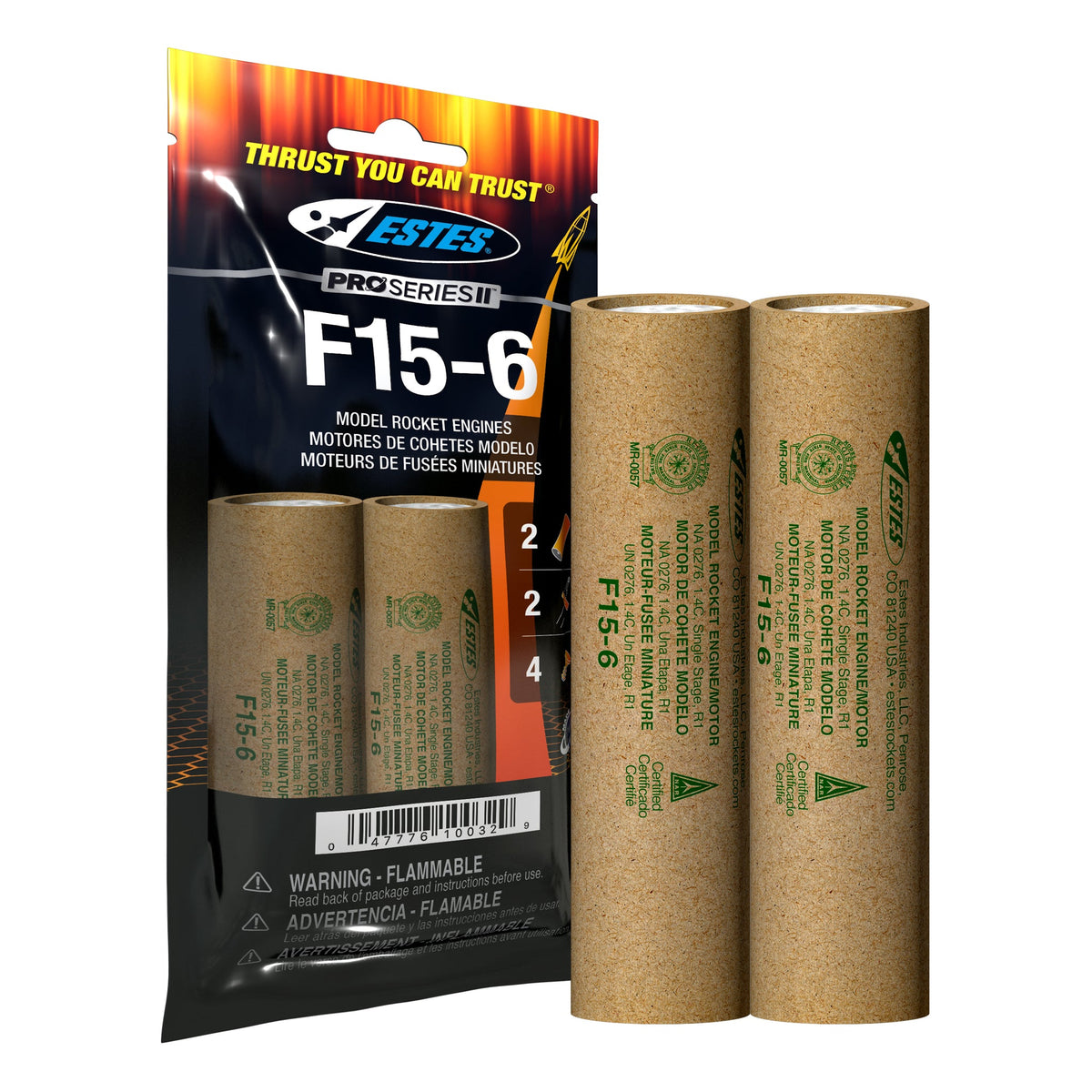 010032 Estes F15-6 Engines - 29mm
