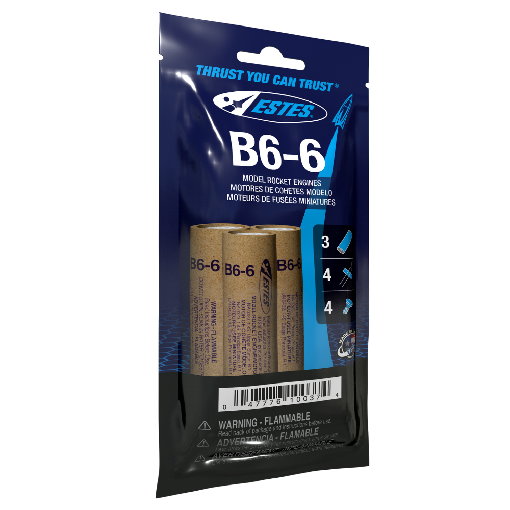 010037 Estes B6-6 Engines - 18mm