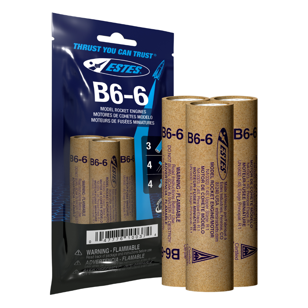010037 Estes B6-6 Engines - 18mm
