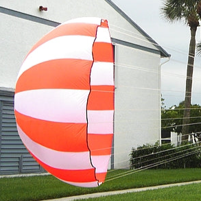 144" Spherachute Classic Parachute - Neon Orange