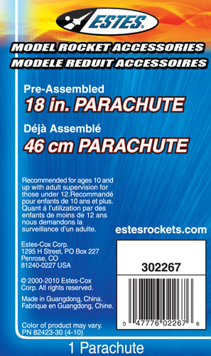 2267 Estes Printed 18" Parachute
