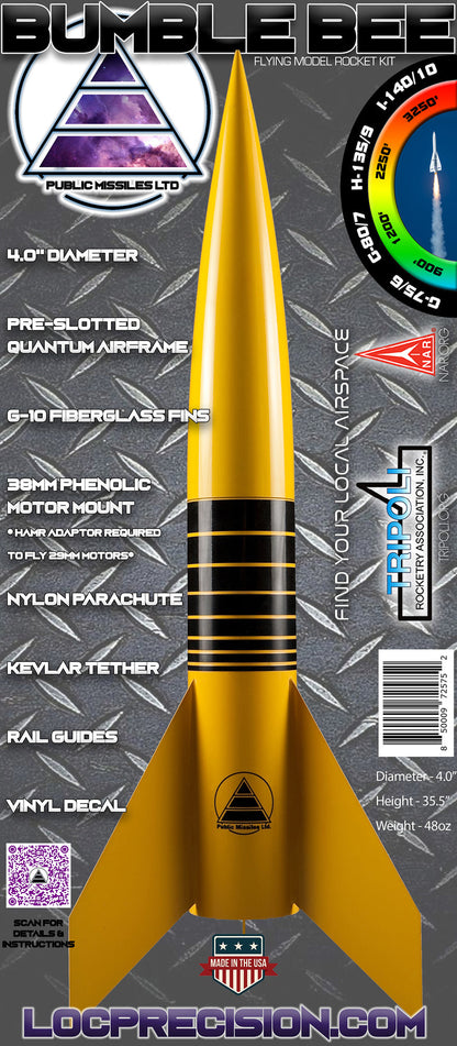 Public Missiles LTD 4" Bumble Bee Rocket Kit