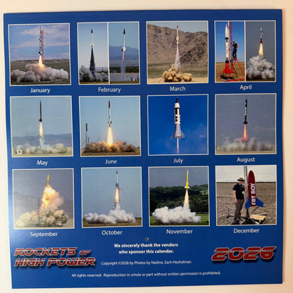 High Power Rockets Indiana Rockets of High Power 2026 Calendar – @ModelRocketGuy