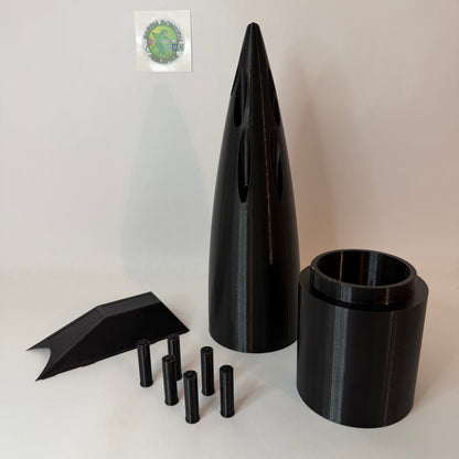 Green Monkey Aerospace - 3D Printed Gatling Fantasy Nose Cone for 4" Cardboard Tube