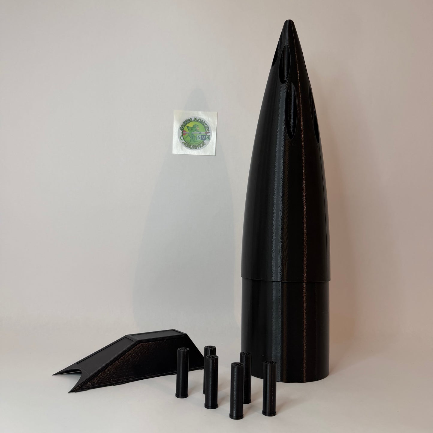 Green Monkey Aerospace - 3D Printed Gatling Fantasy Nose Cone for 4" Cardboard Tube