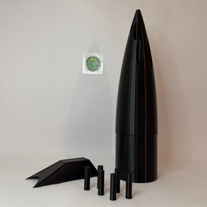 Green Monkey Aerospace - 3D Printed Gatling Fantasy Nose Cone for 4" Cardboard Tube