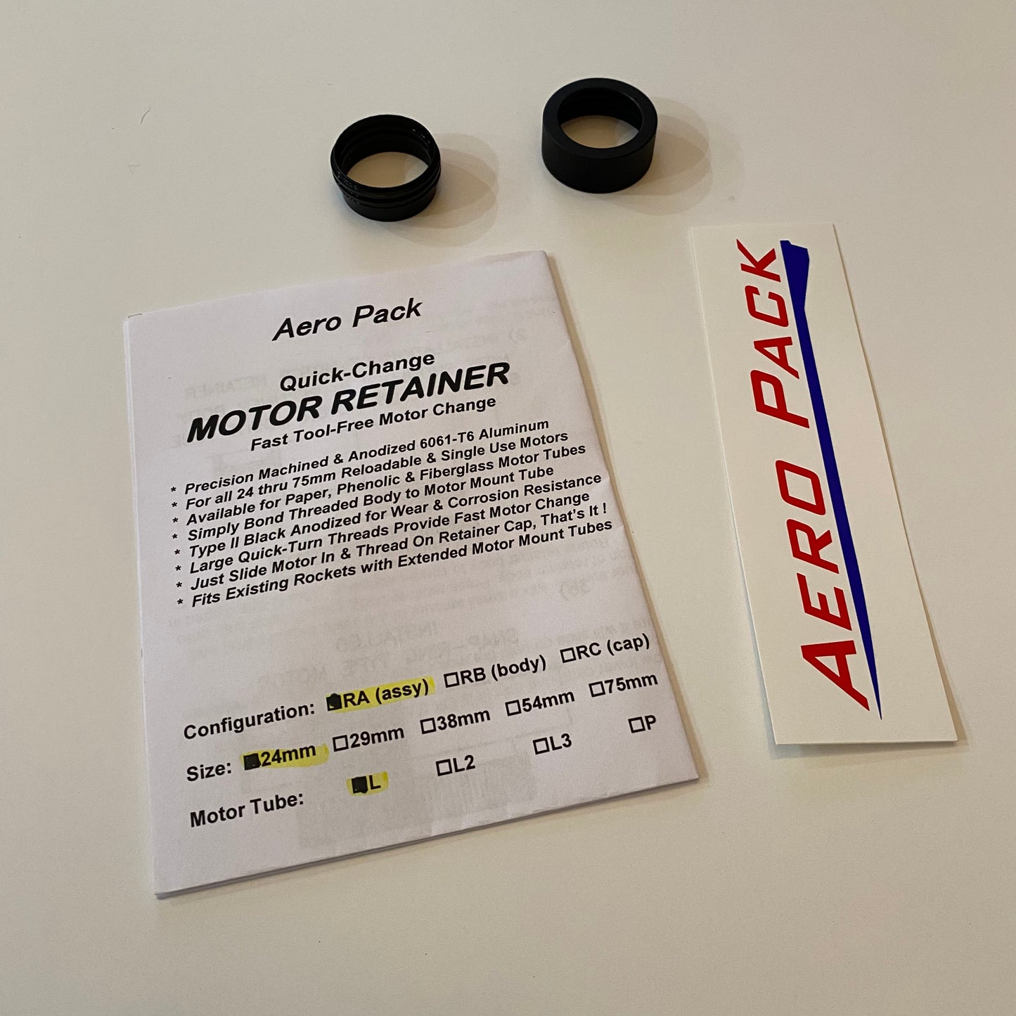 RA24L Aero Pack Retainer Assembly - 24mm - L
